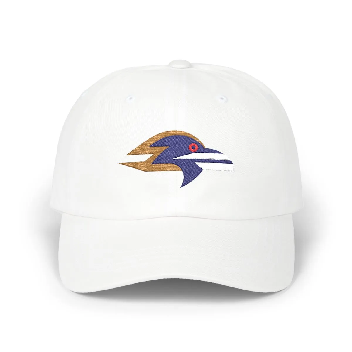 Baltimore Football embroidered dad cap in Navy, Old Gold & White, front view