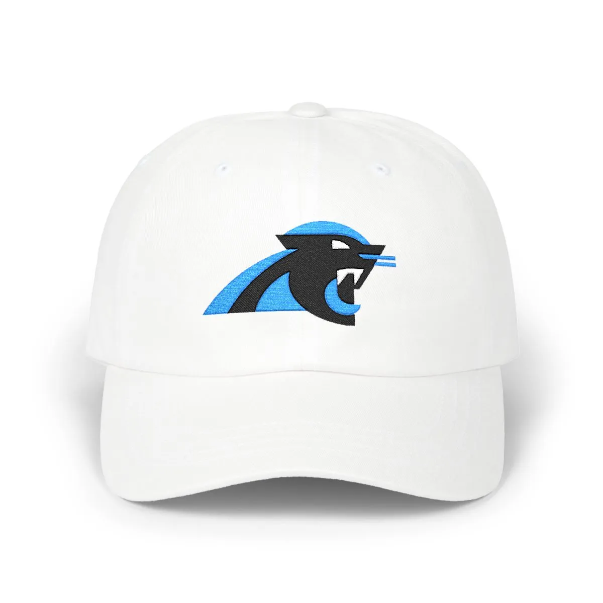 Carolina Football embroidered dad cap in Black, Aqua & White, front view