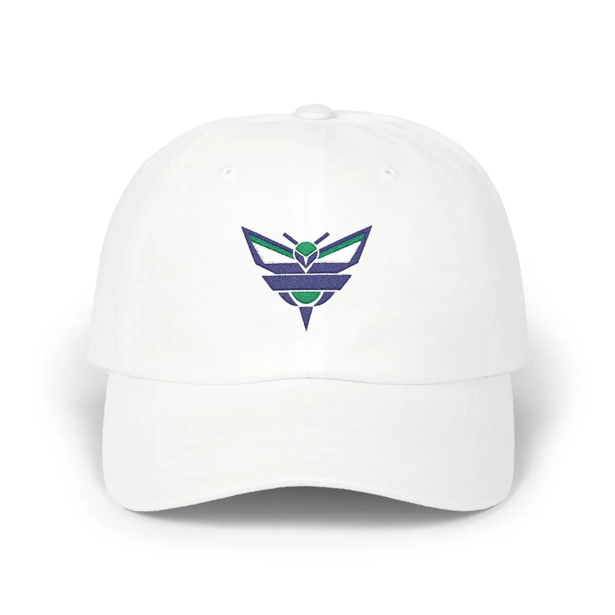 Charlotte Basketball embroidered dad cap in Navy, Kelly Green & White, front view