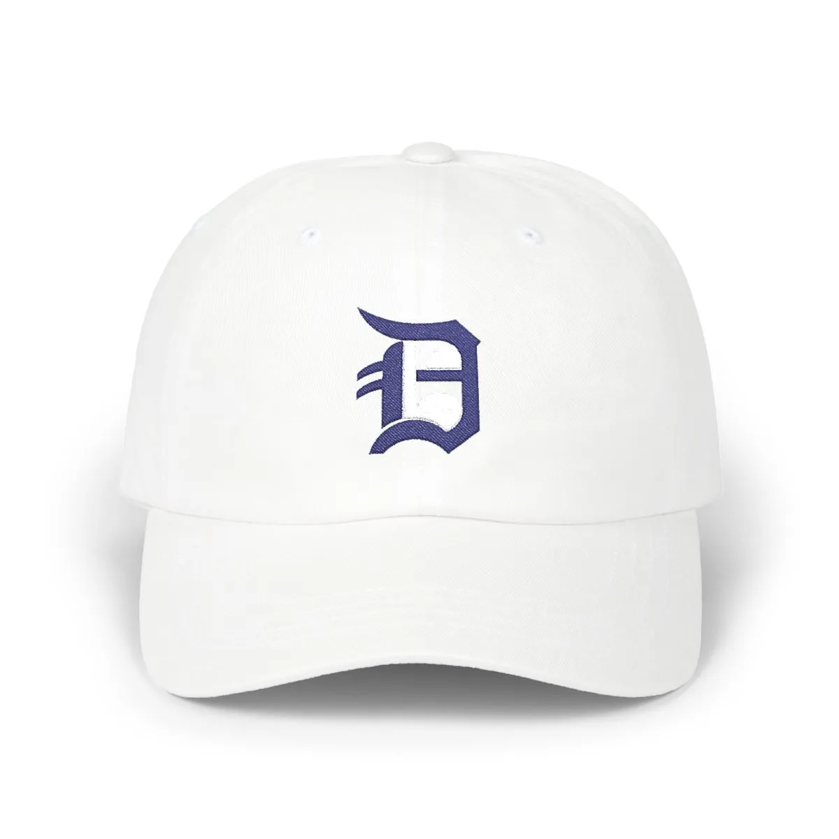 Detroit Baseball embroidered dad cap in Navy & White, front view