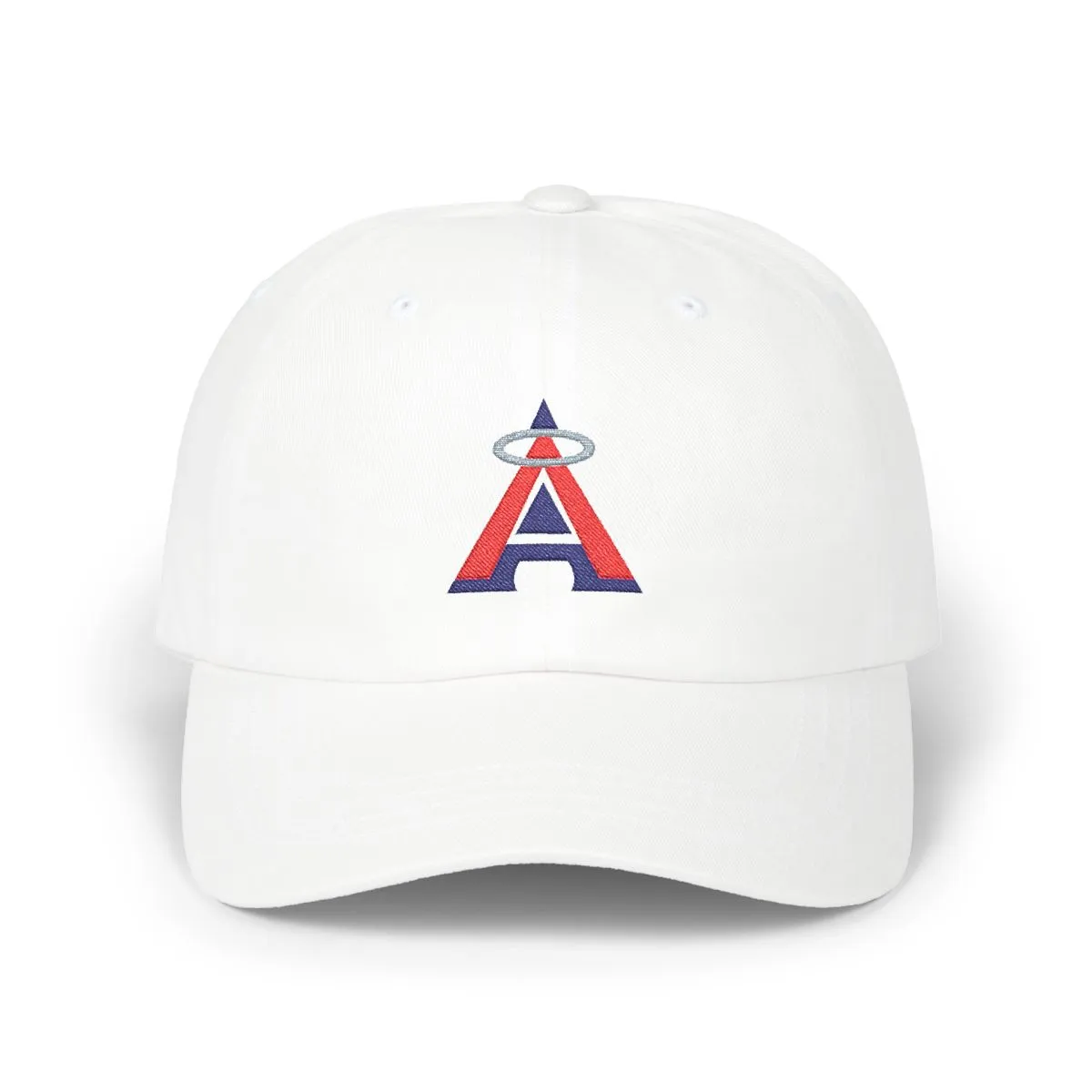 Los Angeles Baseball embroidered dad cap in Red, Navy & Grey, front view