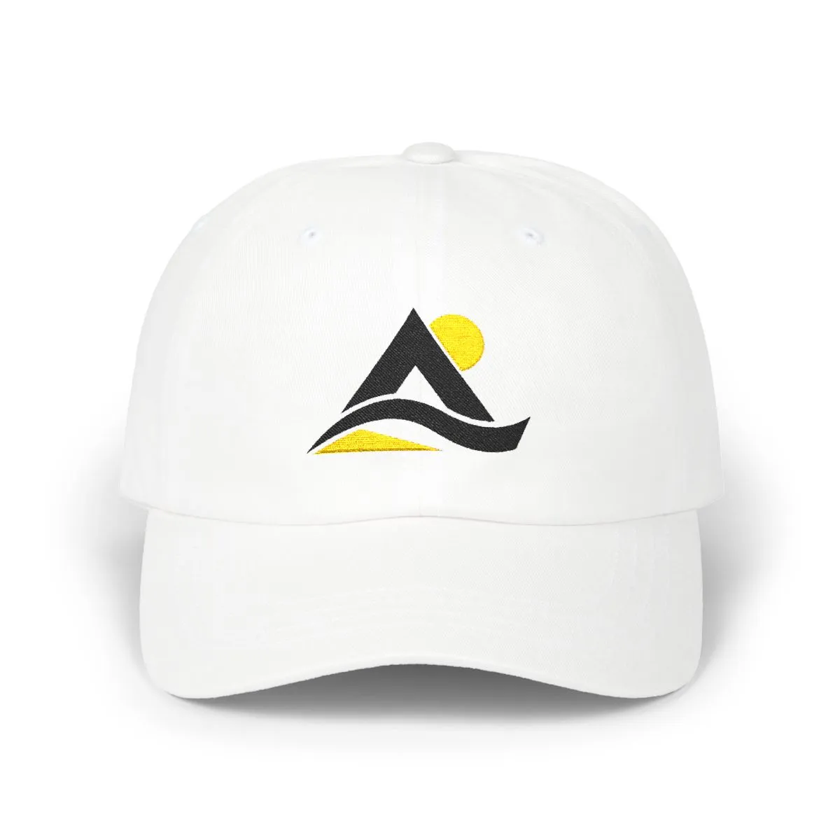 Oakland Baseball embroidered dad cap in Black & Gold, front view