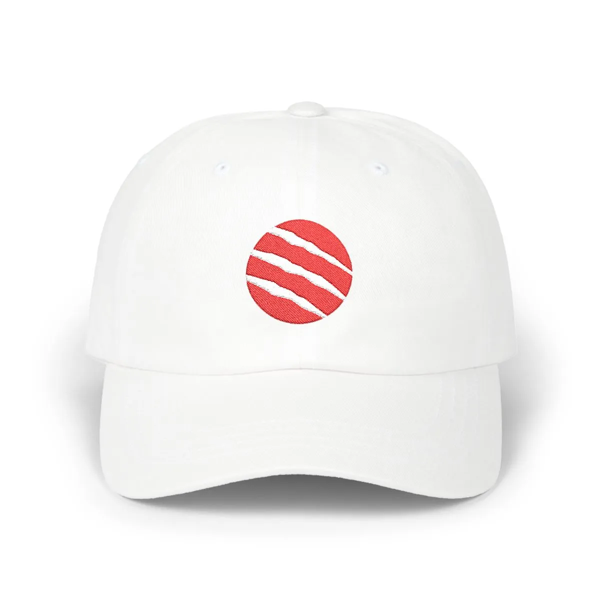 Toronto Basketball embroidered dad cap in Red & White, front view