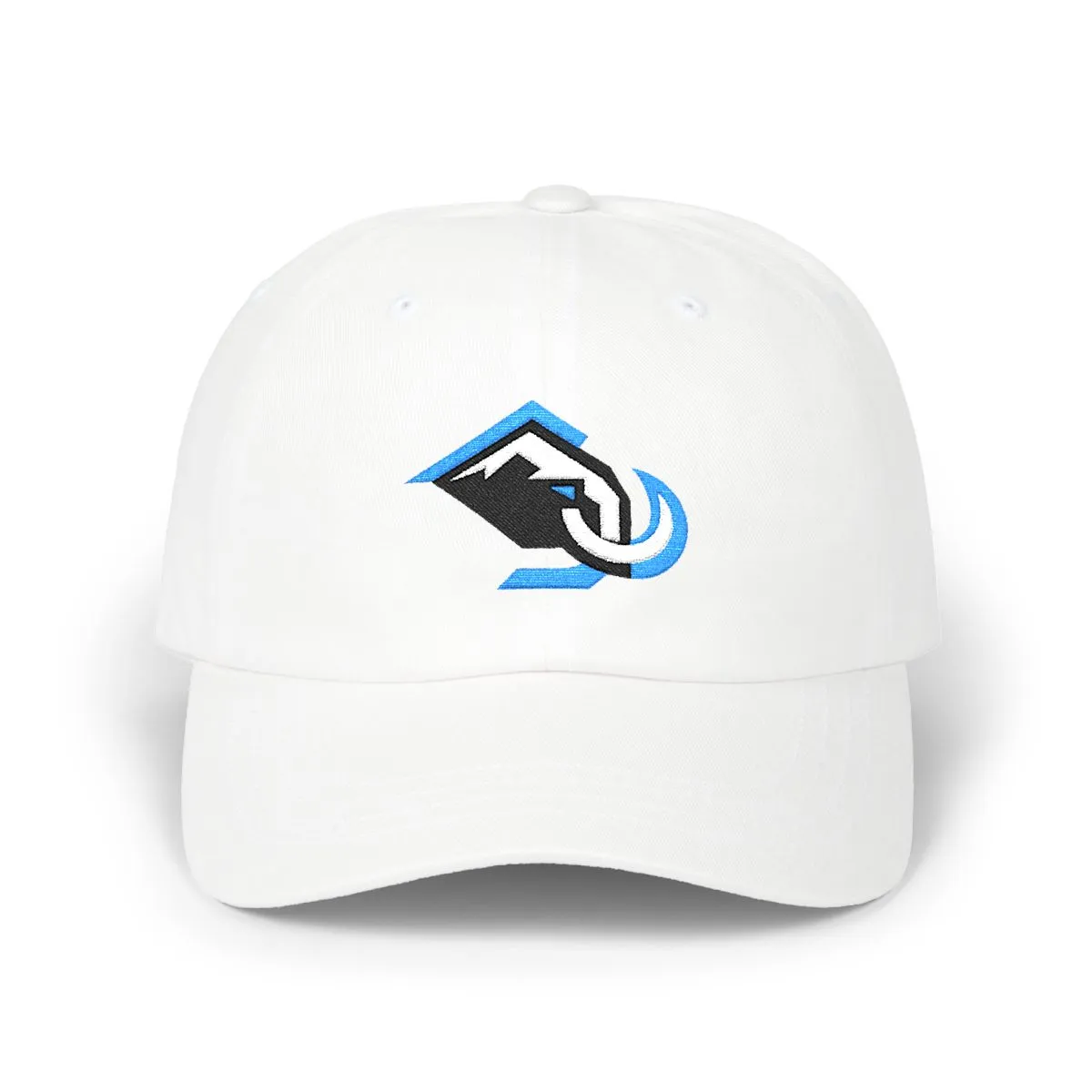 Utah Hockey embroidered dad cap in Black, Aqua & White, front view