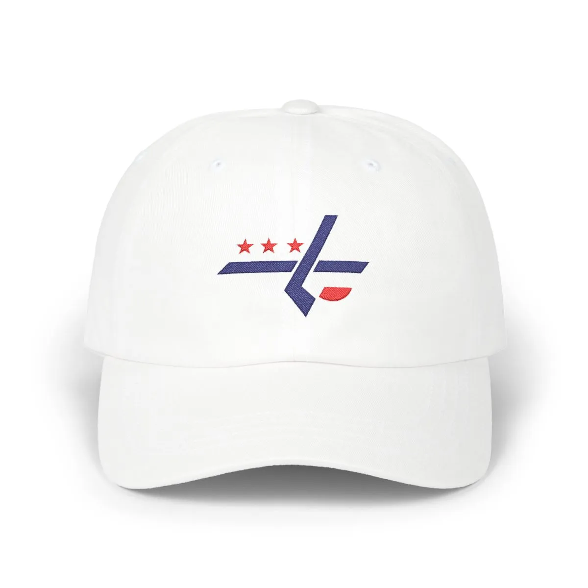 Washington Hockey embroidered dad cap in Navy & Red, front view